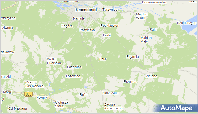 mapa Szur, Szur na mapie Targeo