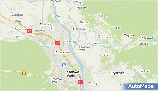 mapa Chłopska Wola, Chłopska Wola na mapie Targeo