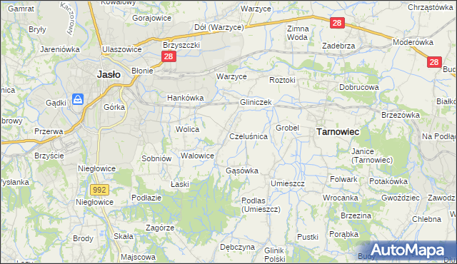 mapa Czeluśnica, Czeluśnica na mapie Targeo