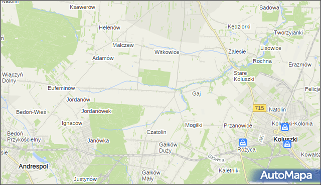 mapa Gałkówek-Parcela, Gałkówek-Parcela na mapie Targeo