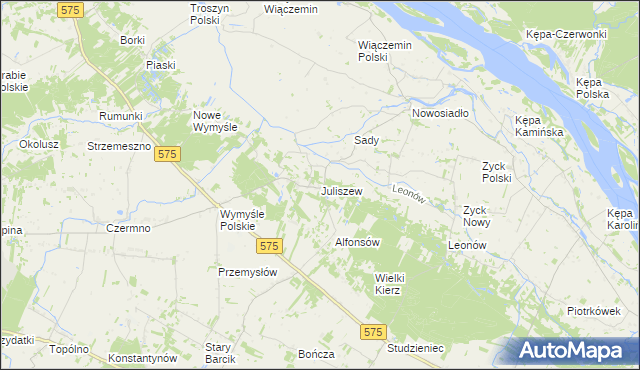 mapa Juliszew, Juliszew na mapie Targeo