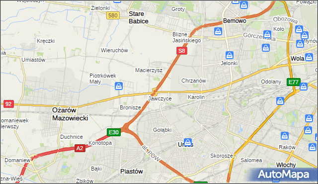 mapa Mory gmina Ożarów Mazowiecki, Mory gmina Ożarów Mazowiecki na mapie Targeo