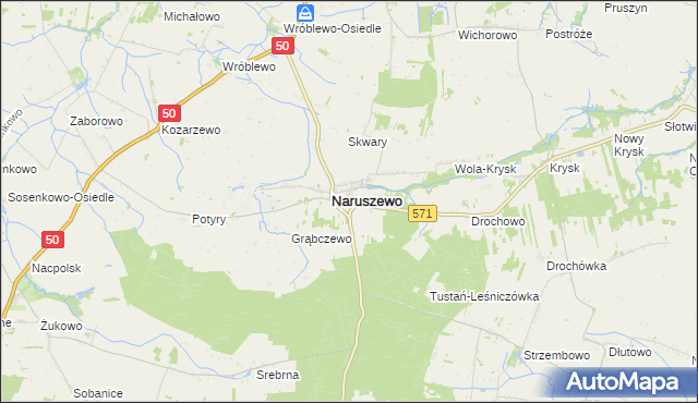 mapa Nowe Naruszewo, Nowe Naruszewo na mapie Targeo