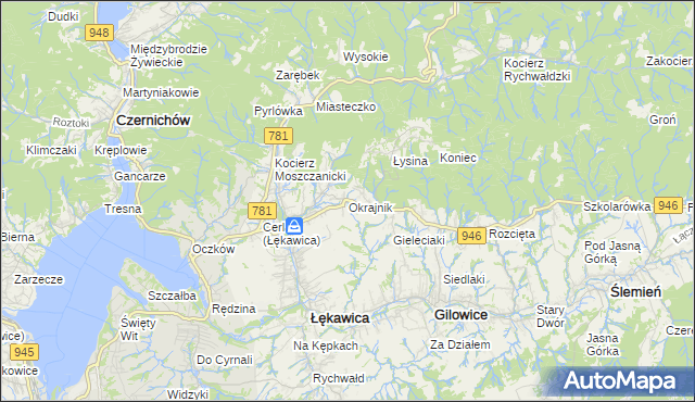 mapa Okrajnik, Okrajnik na mapie Targeo