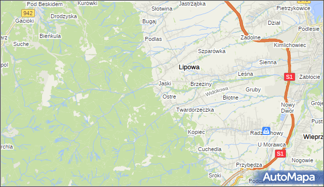 mapa Ostre, Ostre na mapie Targeo