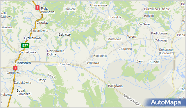 mapa Piekielnik, Piekielnik na mapie Targeo