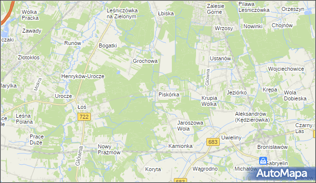 mapa Piskórka, Piskórka na mapie Targeo