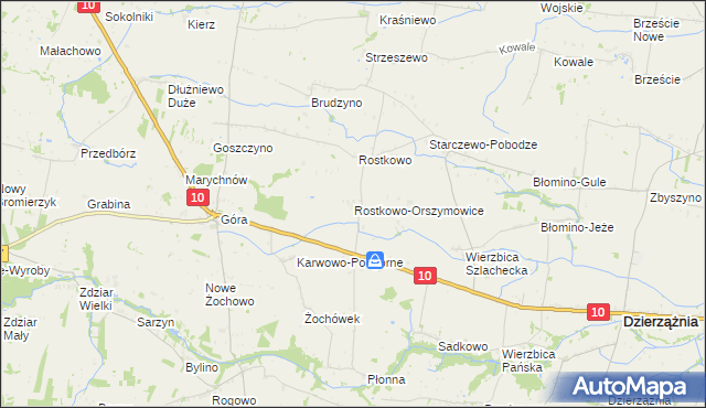 mapa Rostkowo-Orszymowice, Rostkowo-Orszymowice na mapie Targeo