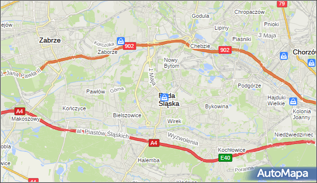 mapa Rudy Śląskiej, Ruda Śląska na mapie Targeo