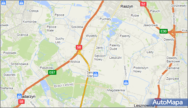 mapa Sękocin Nowy, Sękocin Nowy na mapie Targeo