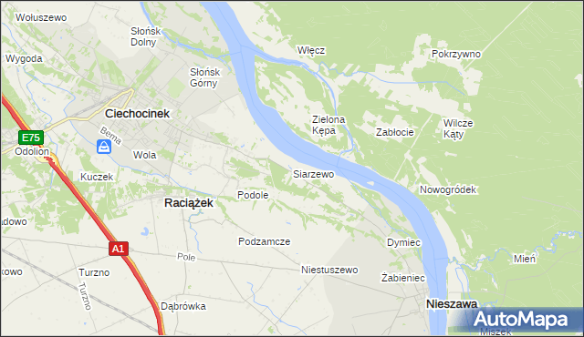 mapa Siarzewo, Siarzewo na mapie Targeo