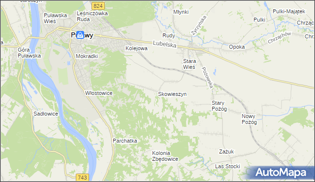 mapa Skowieszyn, Skowieszyn na mapie Targeo