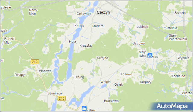 mapa Skrajna, Skrajna na mapie Targeo