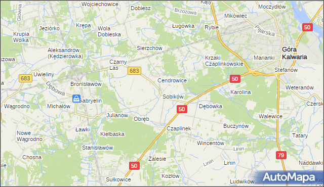 mapa Sobików, Sobików na mapie Targeo