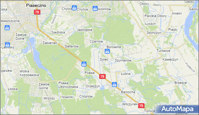 mapa Solec gmina Góra Kalwaria, Solec gmina Góra Kalwaria na mapie Targeo