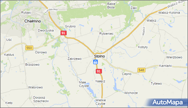 mapa Stolno powiat chełmiński, Stolno powiat chełmiński na mapie Targeo