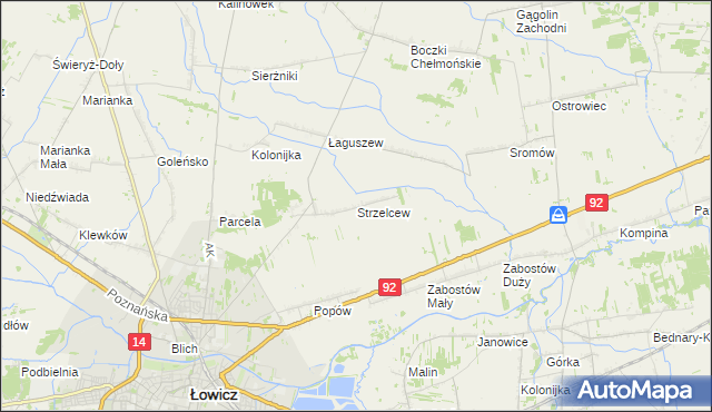 mapa Strzelcew, Strzelcew na mapie Targeo