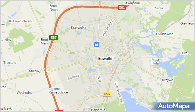 mapa Suwałk, Suwałki na mapie Targeo
