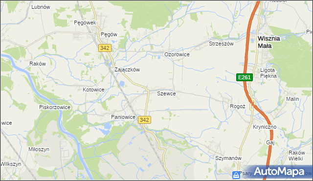 mapa Szewce gmina Wisznia Mała, Szewce gmina Wisznia Mała na mapie Targeo