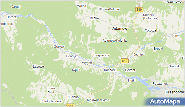 mapa Trzepieciny, Trzepieciny na mapie Targeo