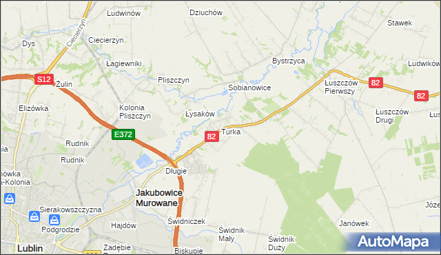 mapa Turka gmina Wólka, Turka gmina Wólka na mapie Targeo