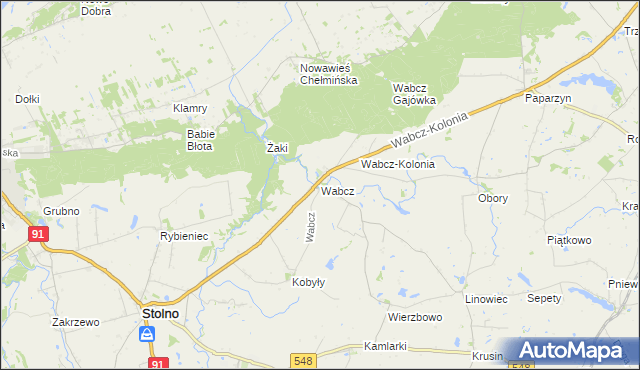 mapa Wabcz, Wabcz na mapie Targeo