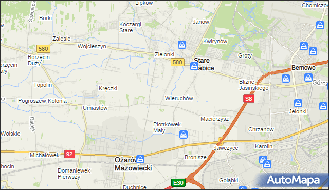 mapa Wieruchów, Wieruchów na mapie Targeo