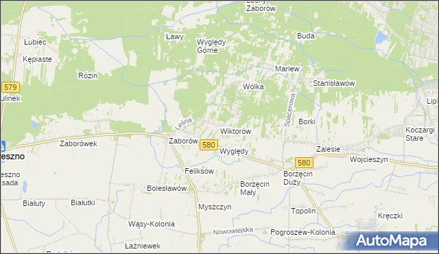 mapa Wiktorów gmina Leszno, Wiktorów gmina Leszno na mapie Targeo