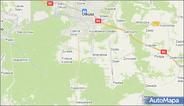 mapa Witeradów, Witeradów na mapie Targeo