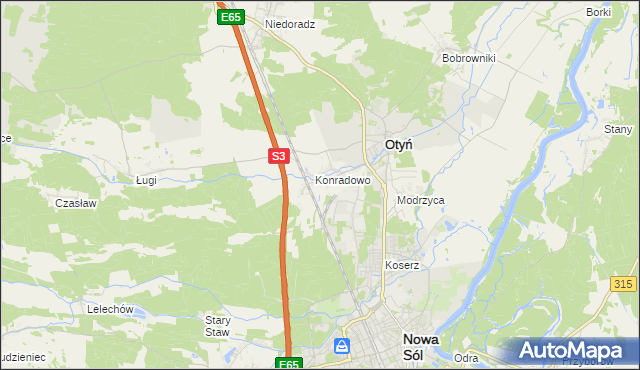 mapa Zakęcie, Zakęcie na mapie Targeo