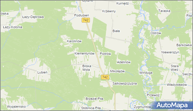 mapa Dorotów gmina Sulejów, Dorotów gmina Sulejów na mapie Targeo