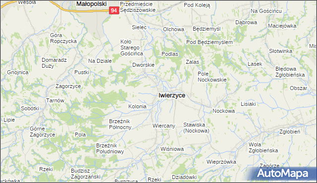 mapa Iwierzyce, Iwierzyce na mapie Targeo