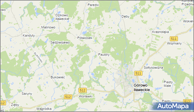 mapa Paustry Osada, Paustry Osada na mapie Targeo