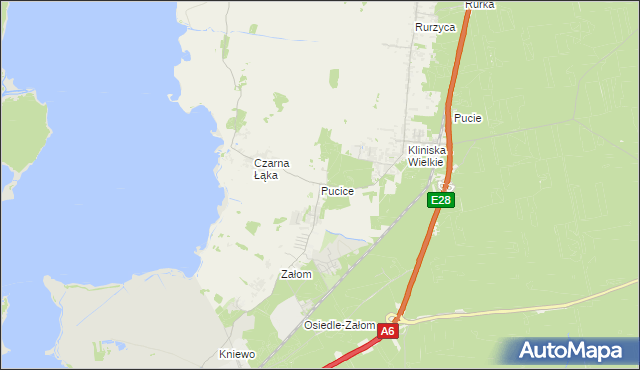 mapa Pucice, Pucice na mapie Targeo