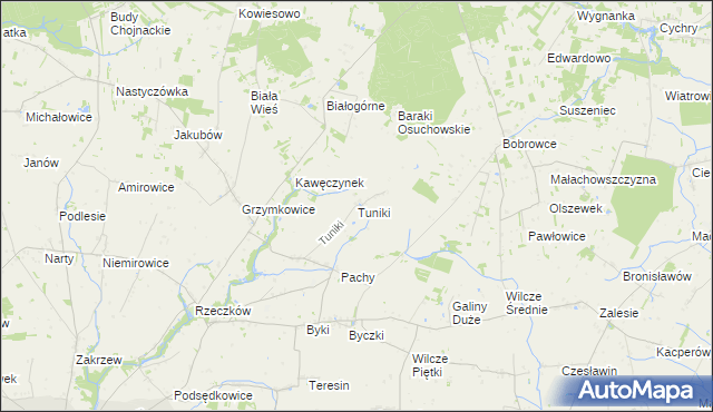 mapa Tuniki, Tuniki na mapie Targeo