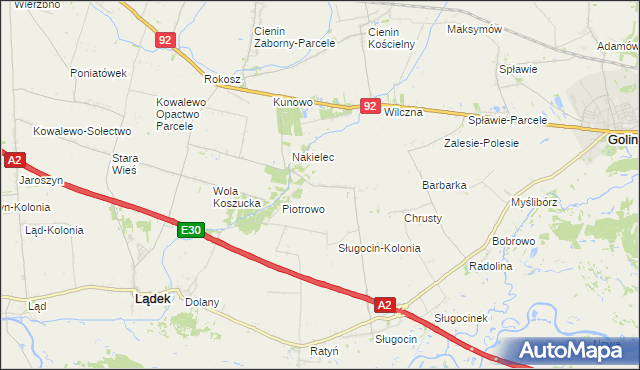 mapa Wacławów gmina Lądek, Wacławów gmina Lądek na mapie Targeo