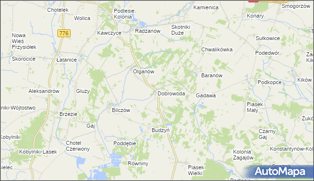 mapa Dobrowoda gmina Busko-Zdrój, Dobrowoda gmina Busko-Zdrój na mapie Targeo