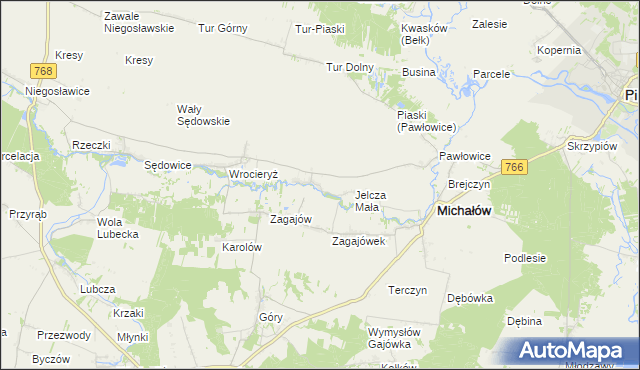 mapa Jelcza Wielka, Jelcza Wielka na mapie Targeo