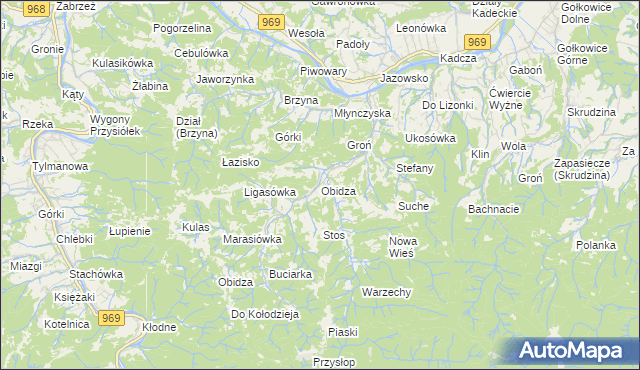 mapa Obidza, Obidza na mapie Targeo