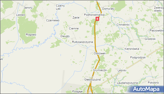 mapa Podostrówek, Podostrówek na mapie Targeo