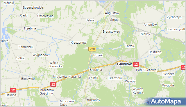 mapa Rożek, Rożek na mapie Targeo