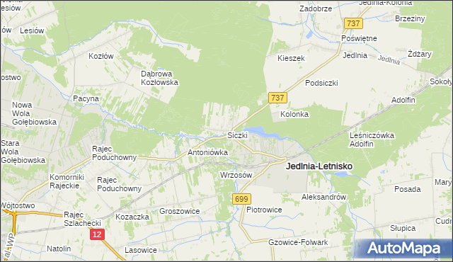 mapa Siczki, Siczki na mapie Targeo