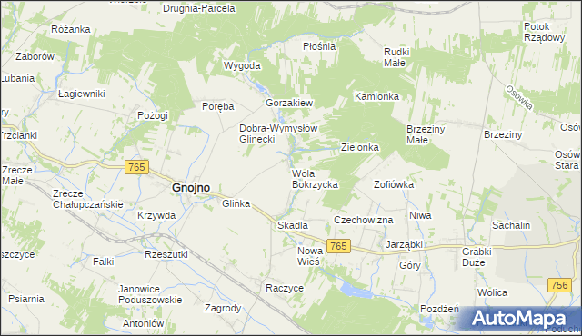 mapa Wola Bokrzycka, Wola Bokrzycka na mapie Targeo