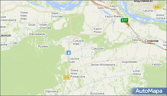 mapa Cybulice, Cybulice na mapie Targeo
