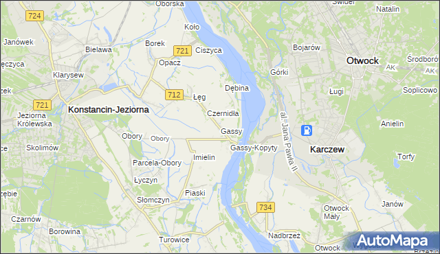 mapa Gassy, Gassy na mapie Targeo