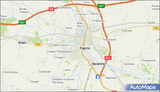 mapa Kępno, Kępno na mapie Targeo