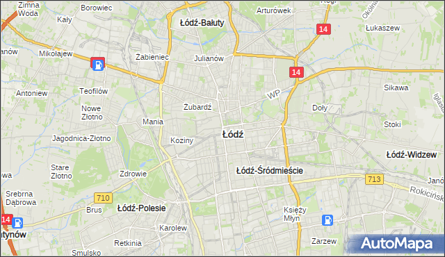 mapa Łodzi, Łódź na mapie Targeo