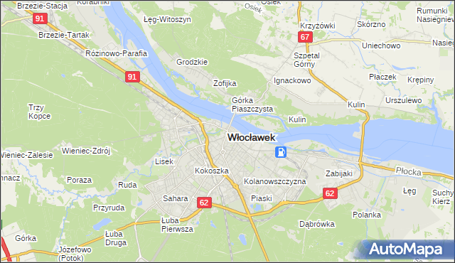 mapa Włocławka, Włocławek na mapie Targeo