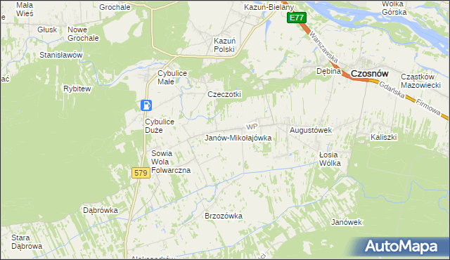mapa Wrzosówka gmina Czosnów, Wrzosówka gmina Czosnów na mapie Targeo