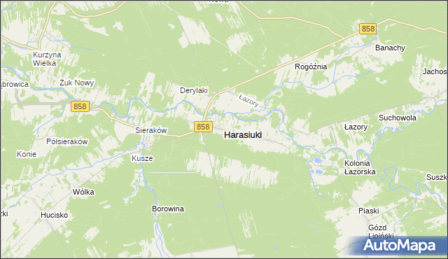mapa Harasiuki, Harasiuki na mapie Targeo